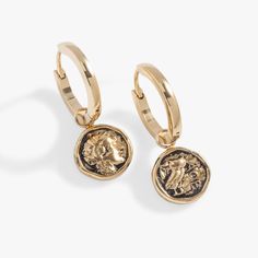 Stainless Steel Gold Gold Huggie Earrings As A Gift, Good Fortune, Alex And Ani, Silver Coins, Gold Frame, Double Sided, Coin, Hoop Earrings, Stainless Steel