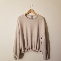 Incredibly Comfortable And Stylish, This Oversized Zara Sweatshirt Is Perfect For Any Closet. Features A Soft Cream Color With Light Ribbing Throughout The Body. Includes Nice Elastic Trim On The Bottom And Each Sleeve, Giving It A Good Amount Of Stretch For The Perfect Fit. Pairs Perfectly With Your Favorite Pair Of Jeans Or Tucked Into A Skirt! 54% Polyester And 46% Cotton For An Ultra Soft Feel. Brand New With Tags! Size Medium. Closet Features, Zara Sweatshirt, Fall Clothes, Zara Tops, Cream Color, Elastic Waist, Perfect Fit, Zara, Womens Tops