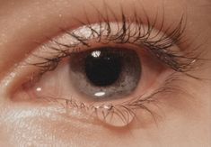 an eye is shown with long eyelashes