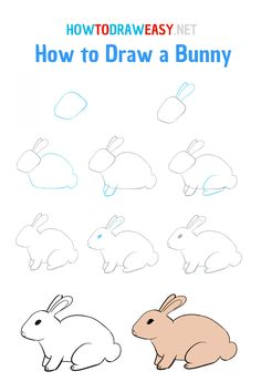 how to draw a bunny for kids