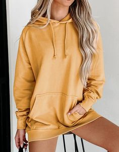 "📣STOREWIDE SALE: Up to 47% off, automatically applied at checkout. ✦ Enjoy 50% off when you spend $150. Promo code: LUCKY ✦ Vintage Yellow Hoodie ✦ This sweatshirt hoodie with raglan sleeves is mineral washed to look and feel just like your favorite vintage sweatshirt. Made from 100% ringspun cotton, the fabric is substantial but washed down and exceptionally soft. Broken in for a lifetime of comfort. - Color: Vintage Mustard. - 100% ring-spun cotton. - Ribbed sleeves and cuffs. - Twill neck t Comfortable Long Sleeve Hoodie With Drawstring, Casual Solid Color Hoodie Sweatshirt, Solid Color Cotton Hoodie For Streetwear, Oversized Solid Color Casual Hoodie, Casual Oversized Solid Color Hoodie, Cotton Hoodie Sweatshirt In Solid Color, Cotton Solid Color Hoodie Sweatshirt, Cotton Solid Color Long Sleeve Hoodie, Long Sleeve Solid Color Cotton Hoodie