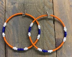 Seed Bead Hoop Earrings, Bead Hoop Earrings, Knoxville Tn, Beaded Hoop Earrings, Beaded Hoops, Red White And Blue, Seed Bead, Seed Beads, Etsy Earrings