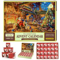 the jigsaw puzzle has been designed to look like an old fashioned christmas scene