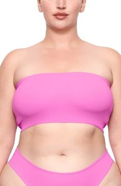 Your favorite loungewear has finally met its match with this bandeau from Kim Kardashian West's SKIMS that stretches across curves with second-skin softness. Available in nine different tones, this quick-drying and smoothing bralette is great for layering under airy clothing pieces or wearing at home. Quick-dry, max-stretch technology Lined 76% polyamide, 24% elastane Hand wash, dry flat Imported Lingerie Clothing Pieces, Strapless Bandeau, Bandeau Bra, Camilla And Marc, Cut Design, Second Skin, Online Womens Clothing, Kim Kardashian, Pullover Styling