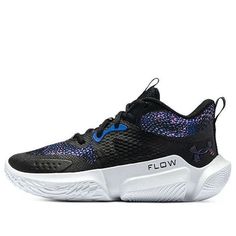 (WMNS) Under Armour Flow Breakthru 3 'Black Blue Multi-Color' 3025603-002 Under Armour, Blue Black, Sneakers Fashion, Running Shoes, Multi Color, Running, Sneakers, Blue, Black