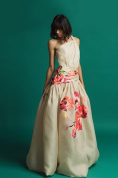 Elegant Floral Dress Long, Isabel Sanchis Couture, Floral Formal Dresses, Coktail Dress, Proverbs Woman, Isabel Sanchis, Long A Line Skirt, Exclusive Gowns, Haute Fashion