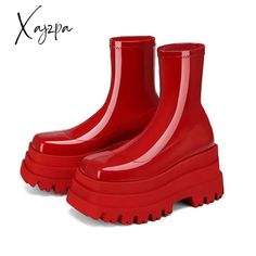 Brand Name: KarinLunaBoot Type: Motorcycle bootsShaft Material: PUOutsole Material: RubberUpper Material: PUOrigin: Mainland ChinaCN: SichuanSeason: WinterInsole Material: PUHeel Type: WedgesLining Material: Short PlushBoot Height: ANKLEItem Type: BootsFashion Element: PlatformDepartment Name: AdultToe Shape: Round ToeHeel Height: Super High (8cm-up)With Platforms: YesPlatform Height: 5-7cmStyle: Street Styleis_handmade: YesPattern Type: SolidFit: Fits true to size, take your normal sizeClosure Ankle-high Polyurethane Platform Boots, Spring Ankle-high Polyurethane Boots, Trendy Winter Martin Boots In Polyurethane, High Ankle Polyurethane Boots For Spring, Trendy Polyurethane Winter Boots, Trendy Polyurethane Martin Ankle Boots, Spring Chunky Platform Martin Ankle Boots, Trendy Spring Boots With Chunky Sole, Trendy Spring Boots With Thick Sole