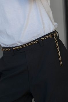 Reminiscent of industrial piping, our Hyperion chain is a unique Gem. It has a rustic vintage look with a modern edge and is sure to take your look to the next level. The chain is completely adjustable and can be hooked at any point of the belt to achieve the perfect fit. Style it over a dress, pair it with trousers, or cinch the waist of a blazer for a sophisticated look. It can also be used as a bag chain. Luxury Gold Chain Link Belt, Vintage Chain Belt With Chain Strap For Formal Events, Vintage Chain Belt With Strap For Formal Occasions, Vintage Chain Belt For Formal Occasions, Formal Metal Chain Belt With Gold Chain, Formal Gold Chain Metal Belt, Trendy Gold Chain Belt For Formal Occasions, Trendy Formal Gold Chain Belt, Vintage Metal Chain Belt With Adjustable Chain