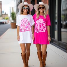 💖 get ready to have the CUTEST disco cowgirl bachelorette with this trendy LETS GO GIRLS western bride shirt 🤠 it's the PERFECT preppy inspired cowgirl shirt for a cowgirl bachelorette theme 💖  ✨🌷 PRODUCT INFO 🌷✨ ✿ Comfort Colors Tshirt ✿ 100% soft & comfy cotton ✿ High quality design printed direct to garment (meaning no vinyl flaking!) ✿ Designed & made to order in the USA ✨🌷 SIZING 🌷✨ ✿ Loose unisex fit ✿ Size up 2 sizes for an oversized look ✿ Swipe ➸ through product photos for Size G Let’s Go Girls Bachelorette, Bachelorette Disco Cowgirl, Bachelorette Party Western, Disco Cowgirl Outfit, Lets Go Girls Shirt, Bachelorette Cowgirl, Bachelorette Disco, Disco Cowgirl Bachelorette, Western Bride