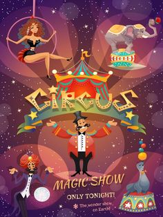 the magic show poster with circus performers