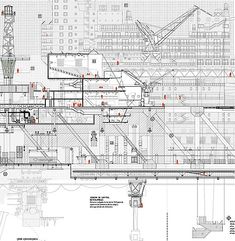 an architectural drawing shows the various parts of a building that are connected to each other