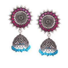 Overview These stylish Jhumka Earrings set from JewelryTrack will certainly leave you spellbound. These Jhumka Earrings set have an excellent finish and gives out an exquisite sense of style. If you are looking for an amazing Fashion Jewelry set for special occasions such as Anniversary, Engagement, Party, Wedding or for gifting , then your search ends here. Item Description: The look is stunning and preciously suitable for all kinds of dressy occasions. COLOR : Silver Metal: Brass With Good Qua Blue Fusion Earrings With Latkans, Blue Festive Jhumkas Drop Earrings, Blue Jhumkas Drop Earrings For Festive Occasions, Blue Jhumkas With Latkans Drop Earrings, Blue Temple Jewelry Jhumkas Gift, Multicolor Dual-tone Earrings For Festivals, Blue Jhumkas For Festive Occasions, Blue Bohemian Jhumkas For Festive Occasions, Multicolor Dual-tone Earrings For Celebration