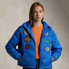 Embroidered with signature wilderness-inspired patches this hooded jacket is crafted from durable ripstop fabric with water-repellent properties. It’s lightly insulated and features a two-way zip placket. Polo Sport, Ripstop Fabric, Jacket For Women, Embroidered Patch, Embroidered Patches, Jeans Denim, Outerwear Jackets, Water Repellent, Hooded Jacket