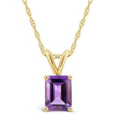 in stock Classic 14k Gold Necklaces With Bail, Classic Yellow Gold Necklace With Bail Detail, Macy's Classic Gemstone Necklace, Gold Rope Chains, Amethyst Pendant, Rope Chain, Amethyst, Pick Up, In Store