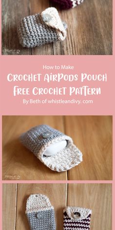 Make a stylish and simple home for your AirPods with the Crochet AirPods Pouch – Free Crochet Pattern by Beth of whistleandivy. com! This design features a straightforward and minimalist approach, creating a snug and protective cover without any fuss. Perfect for keeping your AirPods secure, this pouch combines functionality with an elegant, handmade touch. Crochet Patterns Airpods Case, Pouch Pattern Crochet, Crochet Earpods Case Free Pattern, Ipod Crochet Case Pattern, Crochet Ipod Cases Free Pattern, Crochet Small Pouch Pattern Free, Crochet Airpod Pro Case Pattern Free, Crochet Air Pod Case Pattern Free