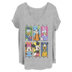 You'll love this cute Disney's Mickey & Friends Juniors' Plus Size Character Panel Graphic Tee. © Disney You'll love this cute Disney's Mickey & Friends Juniors' Plus Size Character Panel Graphic Tee. © Disney FEATURES V-neckFABRIC & CARE Cotton, polyester Machine wash Imported Size: 1X. Color: Med Grey. Gender: female. Age Group: kids. Material: Polyester|Cotton. Playful Cartoon Print T-shirt For Disney Trips, Cute Character Print Tops For Disney Trips, Cute Tops With Character Print For Disney Trips, Multicolor Cartoon Print Tops For Disney Fan Events, Disney Character Print Tops, Disney Character Print Tops For Disney Trips, Cute Minnie Mouse Tops For Disney Trips, Fun Character Print Tops For Disney Trips, Cute Minnie Mouse Top For Disney Trips