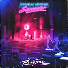 the cover art for an upcoming album, featuring neon colored artwork and text on it