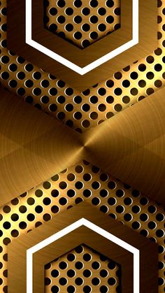 an abstract gold background with circles and hexagons