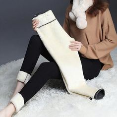 Do you find it difficult to get up in the cold season and you just don't want to part with your warm blanket and rush through your cold room? Our leggings accentuate your beautiful body and wrap it in full warmth. FEATURES 🌞High Waist Design: The leggings give you maximum comfort, hide the right places and stay in their mega shape permanently! 🌞Plush & Thick Lining: Putting on our leggings is like wrapping your favorite blanket around your legs. Our leggings have a thick plush inside that effe Thick Winter Leggings, Korean Winter, Thermal Pants, Warm Pants, Thermal Leggings, Warm Leggings, Fleece Leggings, Winter Leggings, Winter Pants