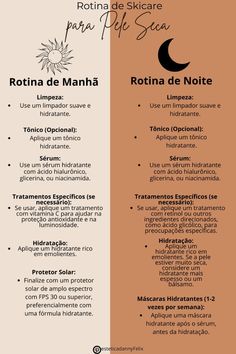 Descubra a rotina de skincare perfeita para pele seca! 🌟 Mantenha sua pele profundamente hidratada e saudável com nossa abordagem completa. Ideal para quem busca suavidade e nutrição 24 horas. #PeleSeca #Skincare #Hidratação #RotinaDeBeleza #CuidadosComAPele #VitaminaC #ÁcidoHialurônico #ProtetorSolar #Retinol #MáscaraHidratante Medicine Studies, Retinol, Glow Up?, Self Care, Spa, Skin Care, Marketing, Skin