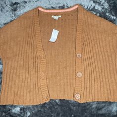 Brown American Eagle Cardigan, Size: Small. Brand New W/ Tags. Cozy Button-up Tops For Spring, Cozy Spring Button-up Tops, Casual Brown Cardigan For Day Out, Brown Spring Cardigan For Everyday, Trendy Brown Cardigan For Day Out, American Eagle Cardigan, American Eagle Outfitters, Sweaters & Cardigans, American Eagle