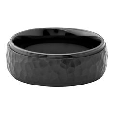 a black ceramic bowl is shown on a white background