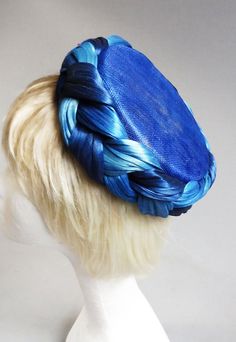 My version off the hat that Duchess of Cambridge wore by Christening prince Archie blue pillbox sinamay with silk abaca on comb Blue Adjustable Sinamay Fascinator, Adjustable Blue Sinamay Fascinator, Blue Sinamay Fascinator For Kentucky Derby, Blue Handmade Hats For Kentucky Derby, Elegant Handmade Blue Hats, Blue Vintage Fascinator For Party, Handmade Adjustable Blue Costume Hats And Headpieces, Adjustable Handmade Blue Costume Hats And Headpieces, Adjustable Blue Handmade Costume Hats