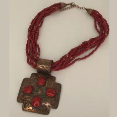 Nwt Southwestern Red Cross Necklace. Fashion Jewelry. Adjustable With Lobster Claw. Pendant Measures 4.5 In Long X 3.25 In Wide. Red Cross Necklace, Necklace Fashion, Red Cross, Red Brown, Lobster Claw, Womens Jewelry Necklace, Cross Necklace, Fashion Jewelry, Jewelry Necklaces