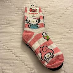 Hello Kitty & Friends Crew Fuzzy Socks 2 Pairs Size: 4-10