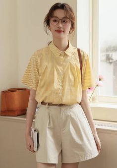 Boxy button up shirt with short sleeves and a picnic gingham print. S: 39" chest, 21" lengthM: 40.5" chest, 21" lengthL: 42" chest, 21.5" lengthXL: 43.5" chest, 21.5" length Short Sleeve Gingham Blouse For Day Out, Gingham Short Sleeve Blouse For Work, Short Sleeve Gingham Blouse For Work, Spring Plaid Short Sleeve Shirt, Plaid Short Sleeve Summer Blouse, Summer Plaid Short Sleeve Blouse, Summer Plaid Blouse With Short Sleeves, Summer Short Sleeve Blouse For Picnic, Plaid Short Sleeve Summer Shirt