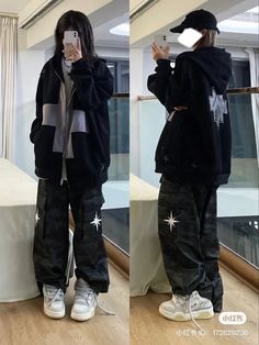 Wind Breakers Outfits, Acubi Fashion Baggy, Acubi Style Outfits Winter, Korean Tomboy Style Outfit, Estilo Tomboy, Baggy Clothes, Tomboy Outfits