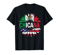 PRICES MAY VARY. Chicana Sunflower Mexico Mexican American flag design graphic tee for mom stepmom daughter mama sister aunt wife girlfriend girls kids toddler boys youth mexicana Mexico Independence day, hispanic heritage month, Cinco De Mayo, Dia De los Muertos culture. Grab this Chicana sunflower Mexican American flag outfit to celebrate The National Hispanic Heritage month in. El mes de la Herenicia Hispana. National Hispanic Heritage Month for men, women, boys, girls and kids. Lightweight, Cheap Casual T-shirt For Cinco De Mayo, American Flag Outfit, Mexico Independence Day, Mexican American Flag, American Flag Clothes, Flag Outfit, Mexican American, Hispanic Heritage, Heritage Month