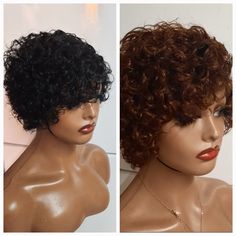 Top grade real Brazilian pixie cut pixie curly non lace Virgin Human Hair wig in Black.1b   Condition is New with tags. Dispatched with Royal Mail signed for Tappered style side part 😘 Exactly as  pictured  Also available in medium brown #4 Adjustable elastic band and comb to secure it is included  We guarantee the highest quality and we know you will not be disappointed  Thanks for stopping by Style Short Pixie, Short Curly Pixie Cut, Curly Pixie Cut, Short Curly Pixie, Curly Pixie Cuts, Curly Pixie, Beautiful Wigs, Short Pixie Cut, Closure Wig