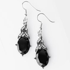 The Prize Winner Black Earrings – Wicked Wonders VIP Bling Black Teardrop Rhinestone Jewelry, Black Teardrop Jewelry With Rhinestones, Elegant Crystal Jewelry With Black Diamonds, Elegant Black Crystal Rhinestone Earrings, Elegant Black Crystal Earrings With Rhinestones, Elegant Black Rhinestone Earrings, Elegant Black Earrings With Rhinestones, Black Crystal Metal Earrings For Formal Occasions, Formal Black Crystal Earrings