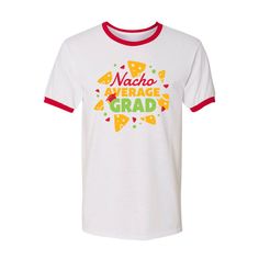 They're not just an ordinary grad, they're a cool grad! This funny graphic tee makes a great graduation gift or as school giveaways to a graduating class. Stylized like a nacho party, this festive tee is super relevant if they're graduating near Cinco de Mayo! © OTC

o Brand: Port & Company
o Short sleeve
o 5.4-ounce, 100% cotton
o Tear away label 
o Need more? With our tees, we've got your back (and front)! To order in bulk for any size group, just call 1-877-513-0384. Or, give us a ring if School Spirit Crew Neck T-shirt For Graduation Party, School Spirit T-shirt With Funny Print, College Fun School Spirit T-shirt With Funny Text, Funny Pre-shrunk College T-shirt, Fun Graphic Print T-shirt For College, Casual T-shirt With Text Print For Graduation, Fun T-shirt For College End Of School Year, Funny Crew Neck T-shirt For College, School Spirit Short Sleeve T-shirt For Graduation Party