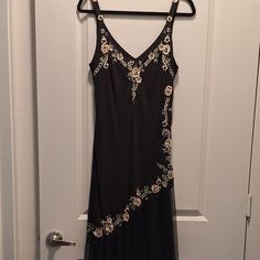 Guilia, Long Cocktail Dress With Flower Appliques, Sz 14, Very Pretty, Excellent Condition, Never Worn Sparkly Dresses, Red Striped Shirt, Long Slip Dress, Ted Baker Dress, Long Cocktail Dress, Green Velvet Dress, Maxi Slip Dress, Sparkly Dress, Applique Dress