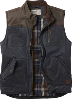 Practical  durable  and downright dependable  the Tough as Buck  Vest honors hunting legends of the past with timeless style and rugged spirit. Made from weather-resistant waxed cotton  it s built to last and designed with purpose. With eight pockets four large side pockets  two chest pockets  and two interior pockets there s plenty of room to stash all your gear. Outdoorsmen Style, Workwear Vest, Bulletproof Clothing, Red Buffalo Check, Vest For Men, Hooded Flannel, Tactical Clothing, Vintage Vest, Flannel Women