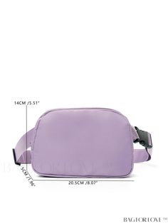 BagForLove - Stylish Large Capacity Waist Bag - Timeless Solid Color Design Product Description Color Violet Purple Bag Size Small Strap Type Adjustable Closure Type Zipper Features Foldable Style Unisex Type Square Bag Pattern Type Plain Material Polyester Composition 100% Polyester Size Chart INCH CM Bag Height Bag Length Bag Width Strap Length 5.5 inch 8.1 inch 2 inch 31.5 inch Bag Height Bag Length Bag Width Strap Length 14 cm 20.5 cm 5 cm 80 cm Details Pictures Similar Products h2 { text-al Trendy Solid Color School Bags, Trendy Solid Color Travel Bags, Trendy Portable Softback Shoulder Bag, Casual Purple Shoulder Bag For School, Portable Purple Shoulder Bag For Travel, Casual Travel Bags In Solid Color, Versatile Large Capacity Purple Bag, Casual Solid Color Travel Bags, Functional Purple Bag With Adjustable Strap