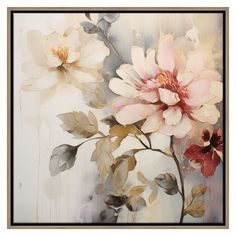 a painting with flowers painted on it