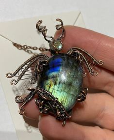 Wire Weave Dragon With Labradorite Egg Waiting for Baby | Etsy Taiwan Unique Labradorite Jewelry Collectible, Unique Collectible Labradorite Jewelry, Unique Labradorite Jewelry For Collectors, Fantasy Handmade Healing Jewelry, Waiting For Baby, Beautiful Dragon, Wire Weaving, Copper Chain, Labradorite Stone