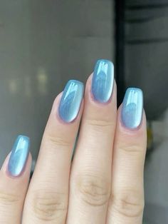 blue nails inspiration Sparkly Nails Blue, Different Hand Color Nails, Green Cat Eye Nails, Blue Cat Eye Nails, Lisa Nails, Bare Nails, Inspiration Tattoos, Cat Eye Nails, Foot Care