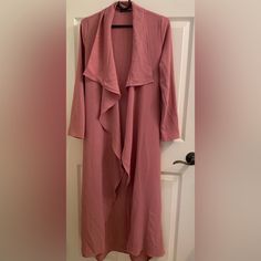 New, Never Worn. Excellent Condition. Color: Mauve / Dusty Rose Size: Small Beautiful Color In Person! So Pretty & Chic! Gift Included With Purchase Pink Long Sleeve Cardigan For Workwear, Trendy Long Pink Outerwear, Chic Pink Open Front Cardigan, Chic Open Front Pink Cardigan, Long Pink Casual Outerwear, Casual Long Pink Outerwear, Chic Long Pink Cardigan, Feminine Long Sleeve Fall Outerwear, Feminine Long Sleeve Outerwear For Fall