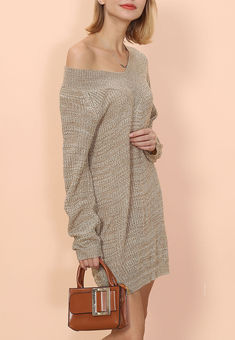 The Emes Shop sweater dress is detailed with a sexy plunge neck line. Features long sleeves. straight cut silhouette. and above knee length. Pair it with thigh-high boots and a clutch for a chic look this season.MATERIAL:100% Soft Polyester MEASUREMENTS:Dress Length is 32"-34"in Small | Bust& Waist: 38"-40"in Medium | Bust& Waist: 40"-42"in Large | Bust& Waist: 42"-44"in Chic V-neck Party Sweater, Beige V-neck Mini Dress For Winter, Trendy Winter V-neck Mini Dress, Chic V-neck Sweater Dress For Winter, Trendy Beige V-neck Mini Dress, Beige V-neck Sweater Dress For Party, Trendy Beige Long Sleeve Sweater Dress, Chic Beige Long Sleeve Sweater Dress, Trendy V-neck Mini Dress For Winter