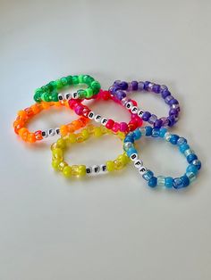 Celebrate your unbreakable bond with these vibrant, handcrafted BFF beaded friendship bracelets! Made with multicolored pony beads, each bracelet is a playful mix of bold colors that reflect the fun and joy of your friendship.  Whether you're celebrating a birthday, sending a little surprise, or simply showing your bestie how much they mean to you, these colorful beaded bracelets are the ultimate symbol of your forever bond! ✨ Key Features: - Multicolored pony beads for a bright, playful look - Colorful Friendship Bracelets, Pony Bead Bracelets Ideas, Pony Bead Jewelry, Colorful Beaded Bracelets, Beaded Friendship Bracelets, Kawaii Bracelet, Pony Bead Bracelets, Bff Bracelets, Friendship Bracelets With Beads