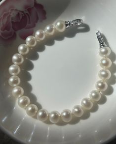 Lovely Freshwater White Pearl Beaded Bracelet, 7.5mm-8mm, Bright Cool White Color, Very High Luster. Classic, Cute and Stunning.   Cute and Stunning   Lustrous Beauty  Pearls ★ Pearl: Genuine Freshwater White Pearl ★ Size: 7.5mm-8mm ★ Shape: Round/Near Round ★ Color: Natural untreated, Bright Cool White, Beautiful ★ Luster: Very High Luster, Wonderful  ★ Surface: Nice, Baby Smooth and Mirror Like, Mostly Very Clean ★ Bracelet Length: 18cm/ 7.09inch, can be extended Accessories ★ Metal: Sterling Nice Baby, Pearl Beaded Bracelet, Pearl Size, White Pearl, Pearl Beads, Pearl White, Arm Band, Beaded Bracelet, White Color