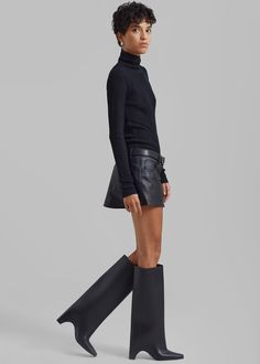 Coperni Rubber Bridge Boot - Black Coperni Boots Outfit, Coperni Boots, Micro Skirt, The Frankie Shop, Frankie Shop, Faux Leather Fabric, By Malene Birger, Rubber Boots, Pocket Belt