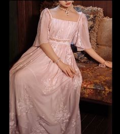 Bridgerton regency era pink dress plus size is a perfect empire waist ball gown- custom made | shop now only at wonderland by lilian with this bridgerton dress Empire Waist Gown Prom, Regency Ball Gown Pink, Regency Formal Dress, Empire Waist Wedding Gown, Regency Era Winter Dress, Regency Era Inspired Outfits, Regency Party Dress, Long Sleeve Regency Dress, Regency Ball Gown Evening Dresses