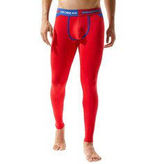 Color Block U Pouch Gym Pants - Red - 3L51588813 - Men's Clothing  #MensClothing #Men's #Clothing Full Length Functional Elastane Bottoms, Moisture-wicking Long Pants In Solid Color, Solid Color Moisture-wicking Long Pants, Solid Moisture-wicking Long Pants, Moisture-wicking Long Pants, Solid Color Moisture-wicking Bottoms, Functional Full Length High Stretch Bottoms, Functional Full Length Elastane Bottoms, High Stretch Moisture-wicking Long Bottoms