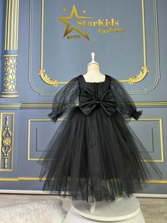 Black Tulle Dress For Formal Occasion, Black Organza Ball Gown, Black Organza Ball Gown Dress, Formal Black Tulle Dress, Black Tulle Formal Dress, Black Tulle Ball Gown Dress, Tulle Ball Gown Princess Dress For Evening, Elegant Long Sleeve Ball Gown For Dress-up, Black Princess Dress For Dress-up