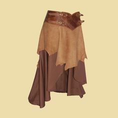 Battle Skirt, Valkyrie Costume, Costume Viking, Womens Costumes, Viking Costume, Fest Outfits, Larp Costume, Leather Skirts, Brown Skirt